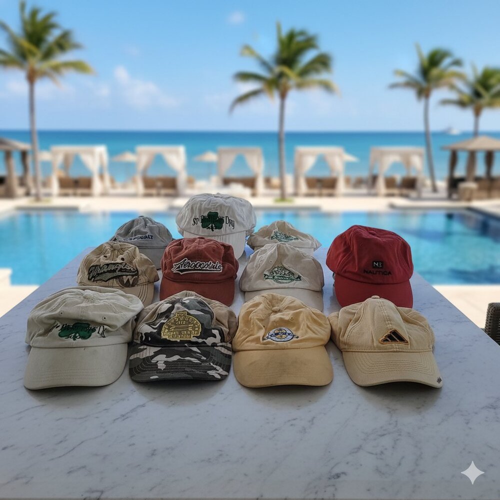 Set of 11 Men Cotton Cap/Hat X/XL Logo Light Colors Breathable Cool Comfortable